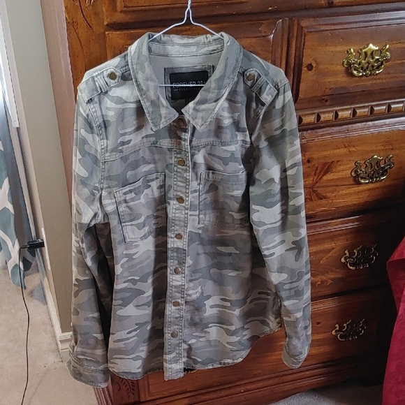 Women's Lightweight Cotton Cammo Jacket Plus Size 2X - Picture 1 of 13